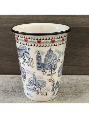 Cath Kidston London Landmarks Toile Coffee Tea Tumbler Cup Ceramic Collectible